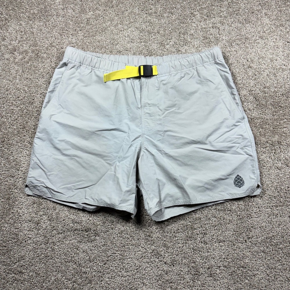 Stio Goodwin Short Mens Large Gray Ripstop Hiking Outdoor Belted Water Shorts 6"